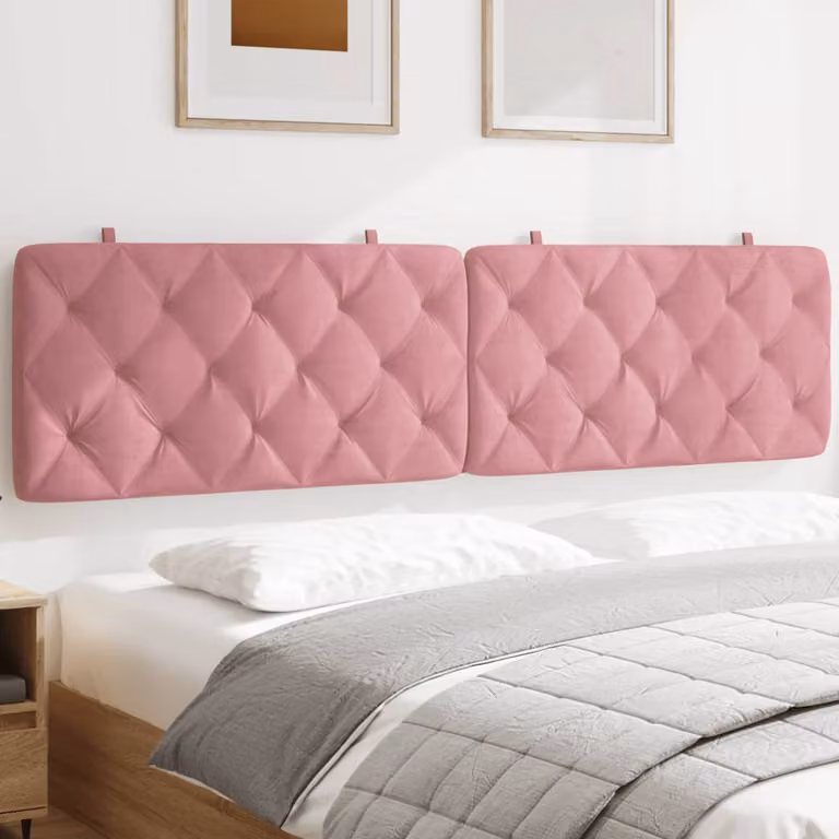 Cuscino Testiera vidaXL in Velluto Rosa, L: 200 cm