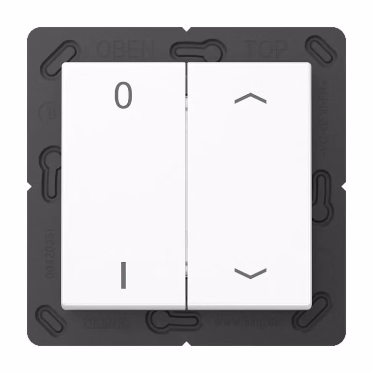 Jung ENOA595P01WW Trasmettitore da parete wireless EnOcean con simboli 0 I e bianco alpino