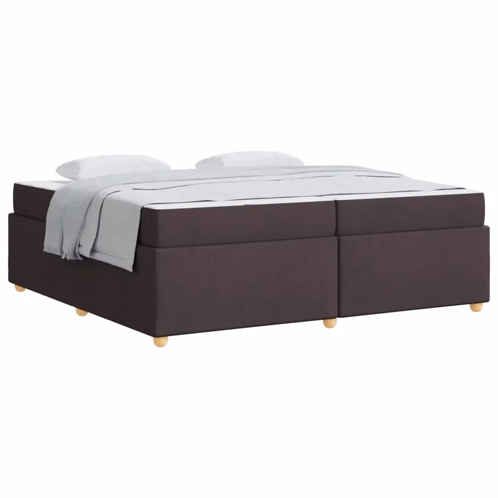 Struttura letto moderna vidaXL in tessuto e legno marrone e nero L/P/H: 200 x 182 x 66 cm – 2