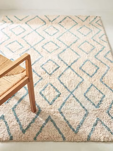 Tappeto Moibu Kenay Home in cotone con motivo a rombi stile boho, L: 100 cm x P: 150 cm, multicolore