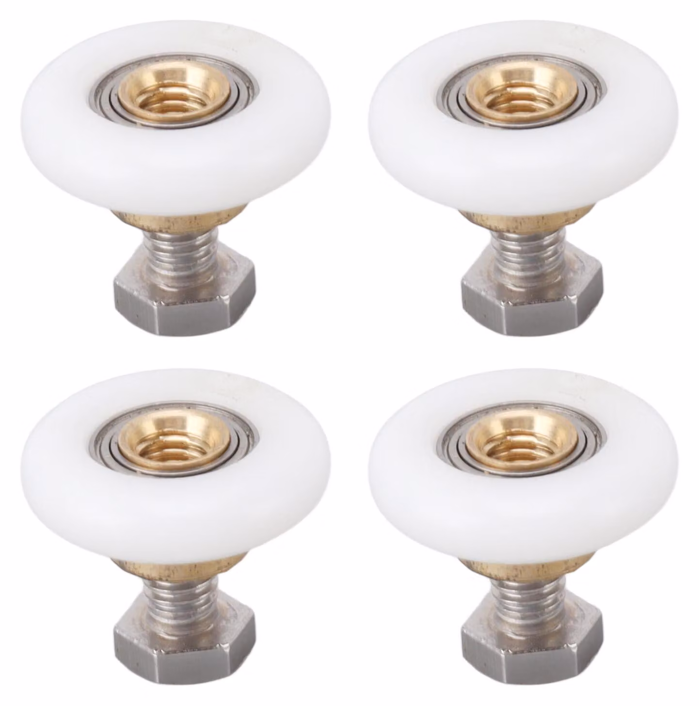 4 rulli scorritori per porta doccia, guide, rotelle, ricambio per vetri del bagno, diametro 23 mm