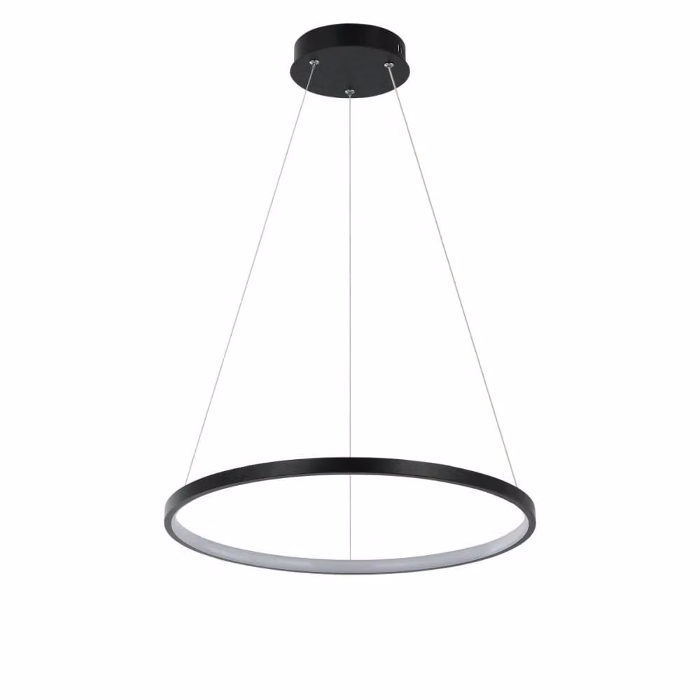 Moderna lampada a sospensione ad anello nera Ø40cm, LED a colori variabili 22W RING Light Prestige