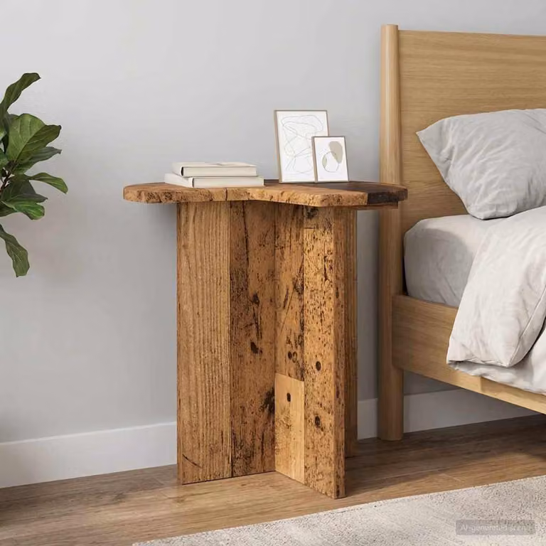 vidaXL Tavolo laterale rotondo in legno marrone con finitura opaca, Ø: 39 cm, H: 38 cm