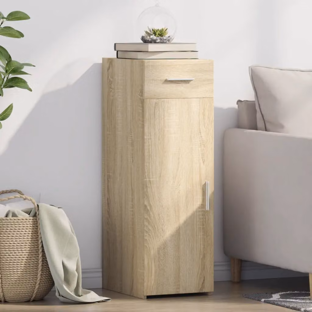 Credenza vidaXL in Rovere Sonoma e Legno Multistrato, L/P/H: 30 x 42,5 x 93 cm