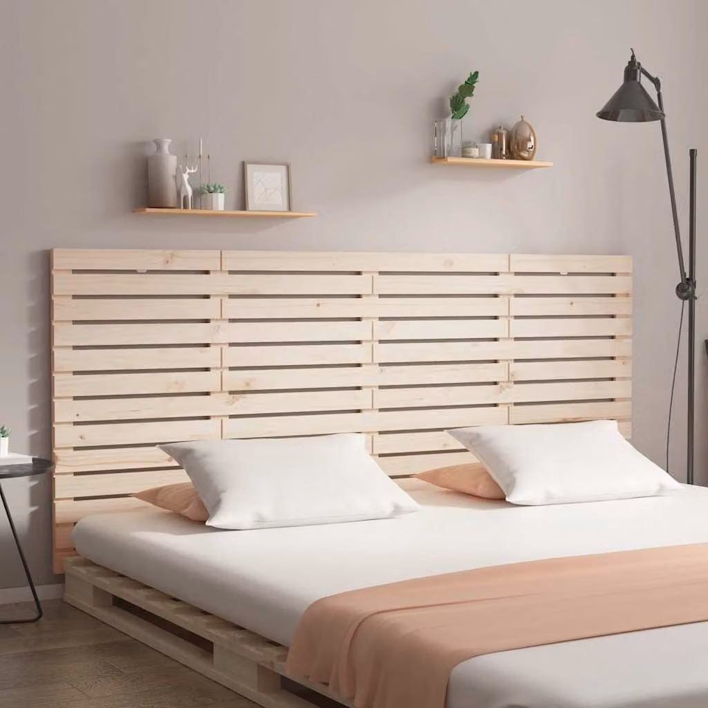 Testiera da parete vidaXL in legno massello di pino, L: 156 cm, P: 3 cm, H: 91,5 cm