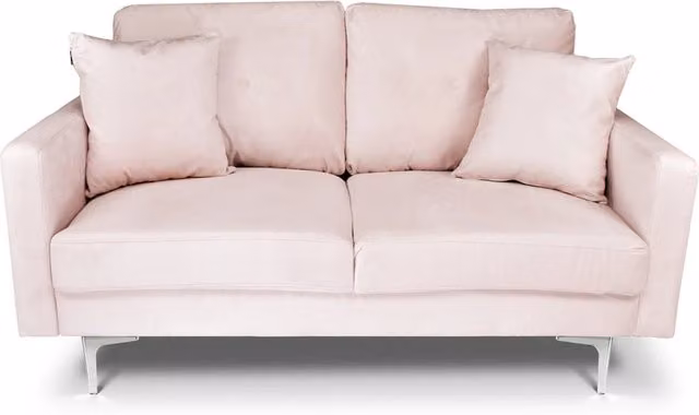 Divano 2 posti in velluto rosa piedi in metallo - Chloe - DI2P-CH19VLT-PM
