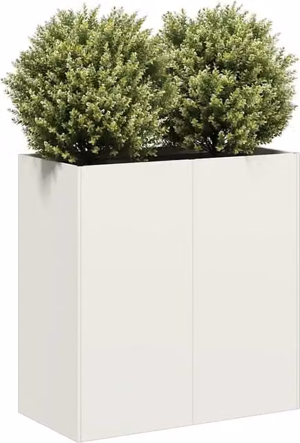 Fioriera Design Mania in acciaio laminato a freddo bianca, L 80 cm x P 40 cm x H 80 cm