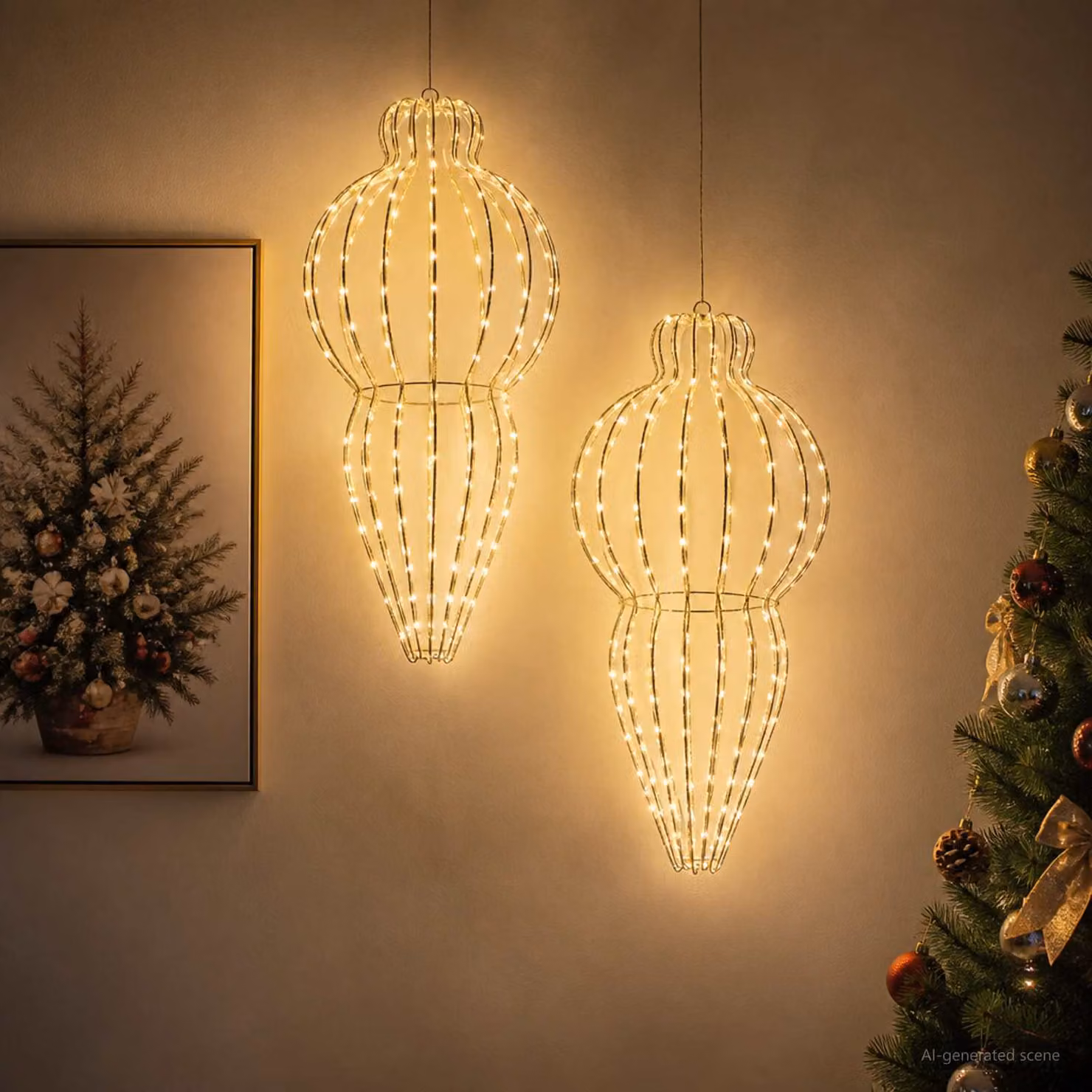 vidaXL Luce a punta di Natale 2 pz 640 LED Bianco freddo Ø 40 x 75 cm