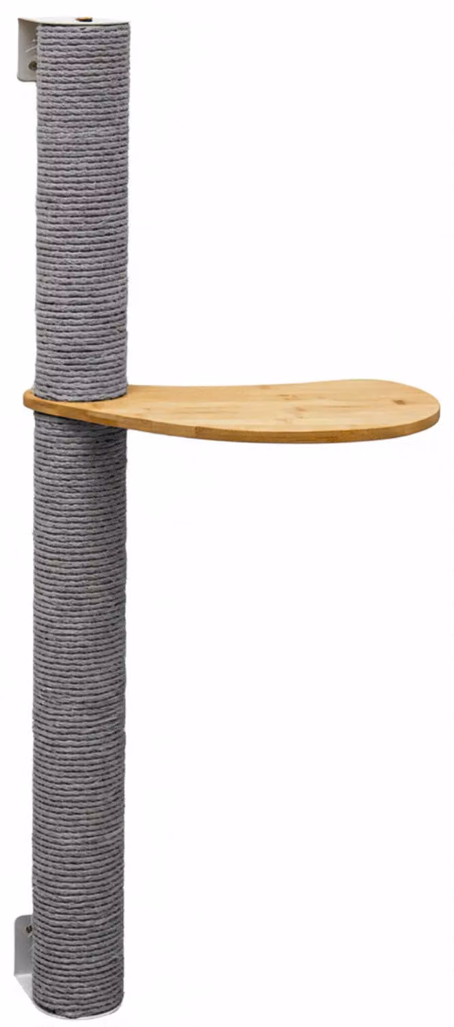 tiragraffi da parete da 96 cm con 1 plateau per gatti - tiragraffi in sisal per montaggio a parete