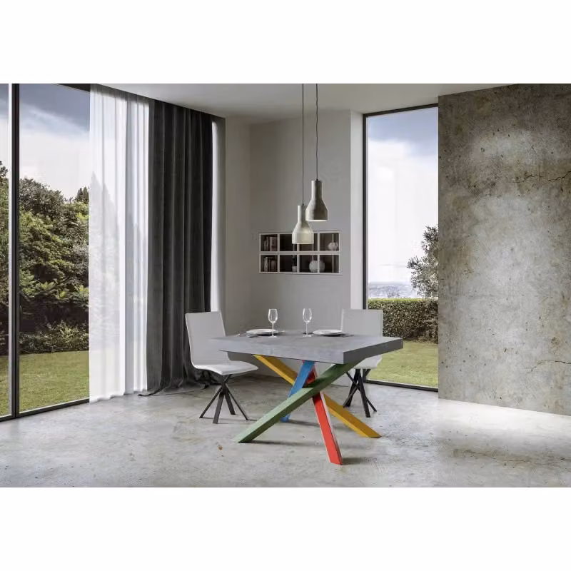 Tavolo allungabile Volantis Premium Itamoby colore grigio con struttura in metallo L: 90 cm, P: 140/244 cm, H: 77 cm – 2