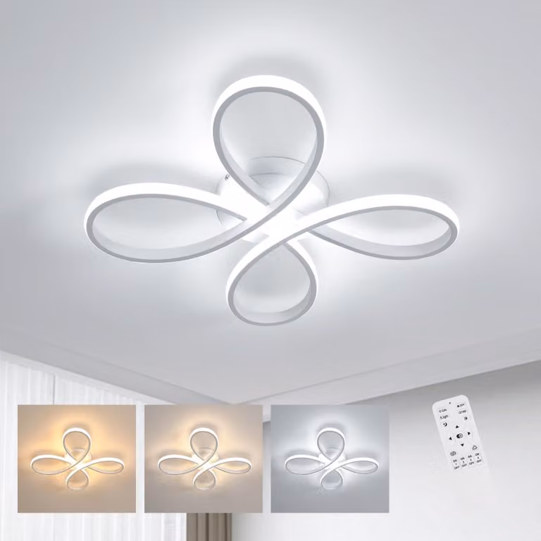 Comely Weiß: plafoniera LED da 40W, 4500 lumen, dimmerabile con telecomando, temperatura di colore regolabile da 3000K a 6500K