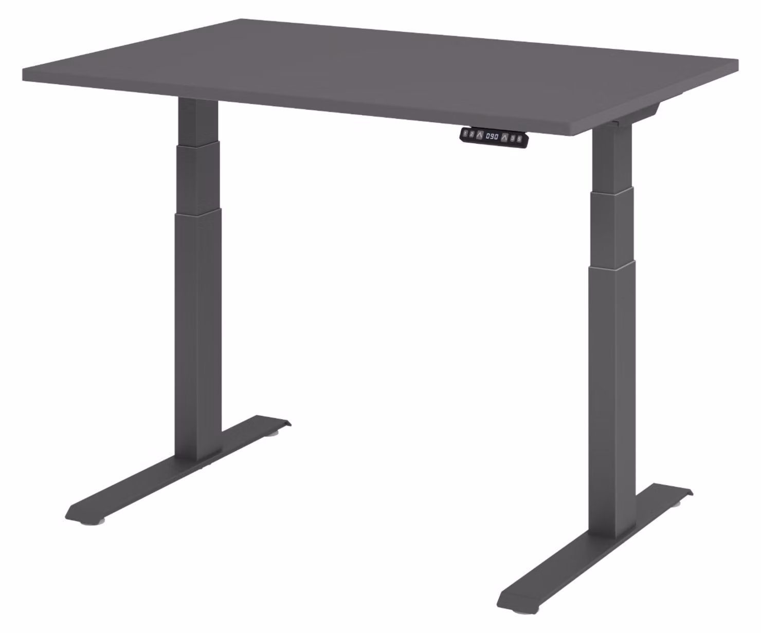 Scrivania elettrica bümö XDKB - Dimensioni: 120 x 80 cm, finitura: grafite, struttura: grafite