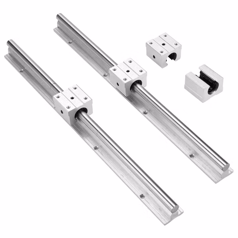 2 pezzi di albero di guida lineare SBR12-400mm da 12 mm, 4 pezzi di blocco cuscinetto SBR12UU
