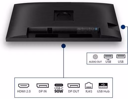 Monitor Philips 32B2U3601/00 da 31,5 pollici con pannello IPS QHD 2560x1440, 100Hz, Nero