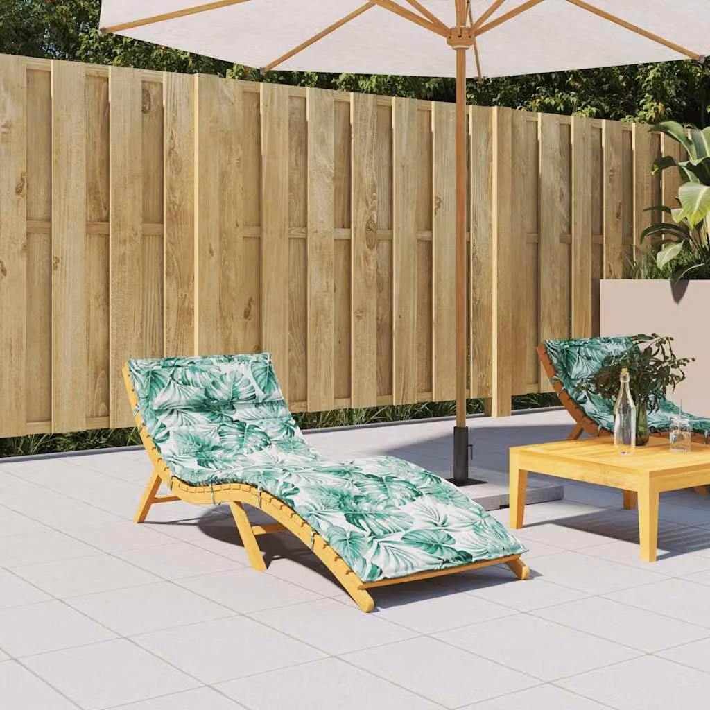 vidaXL Cuscino per Lettino Motivo Foglie 180x60x4 cm in Tessuto Oxford