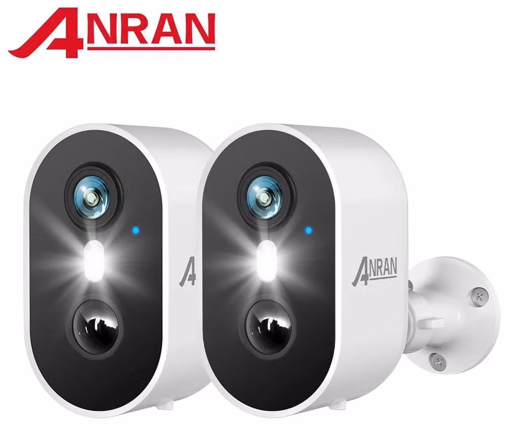 Telecamera di sorveglianza wireless - Telecamera bullet - Video 2K 3 MP - Wi-Fi 2,4 GHz - Rilevamento persone PIR - Visione notturna a colori - Batteria 5200 mAh - Sensore CMOS da 0,64 cm - Bianco