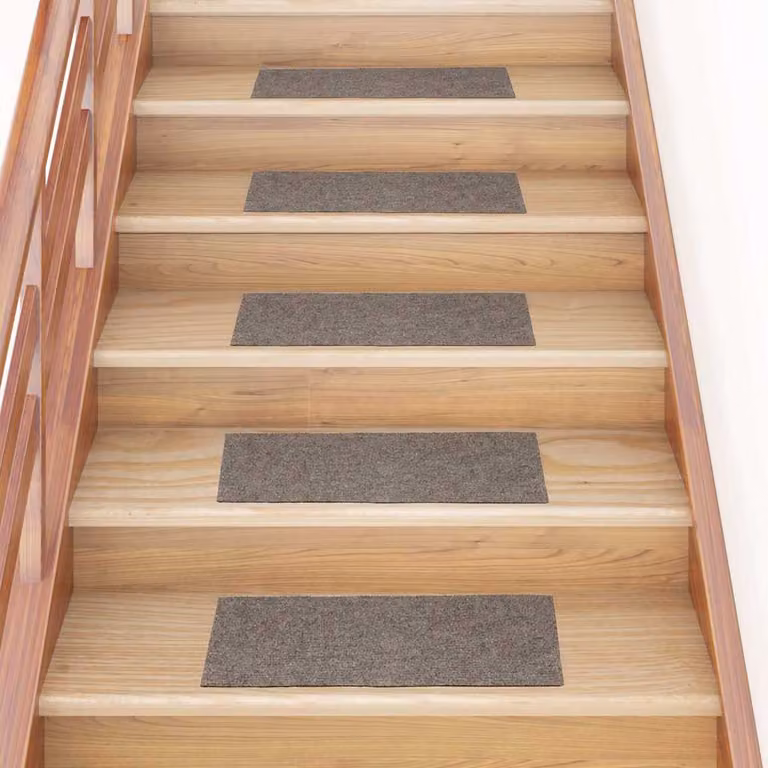 Set di 30 tappetini autoadesivi per scale vidaXL beige, forma rettangolare, L: 60 cm x P: 25 cm