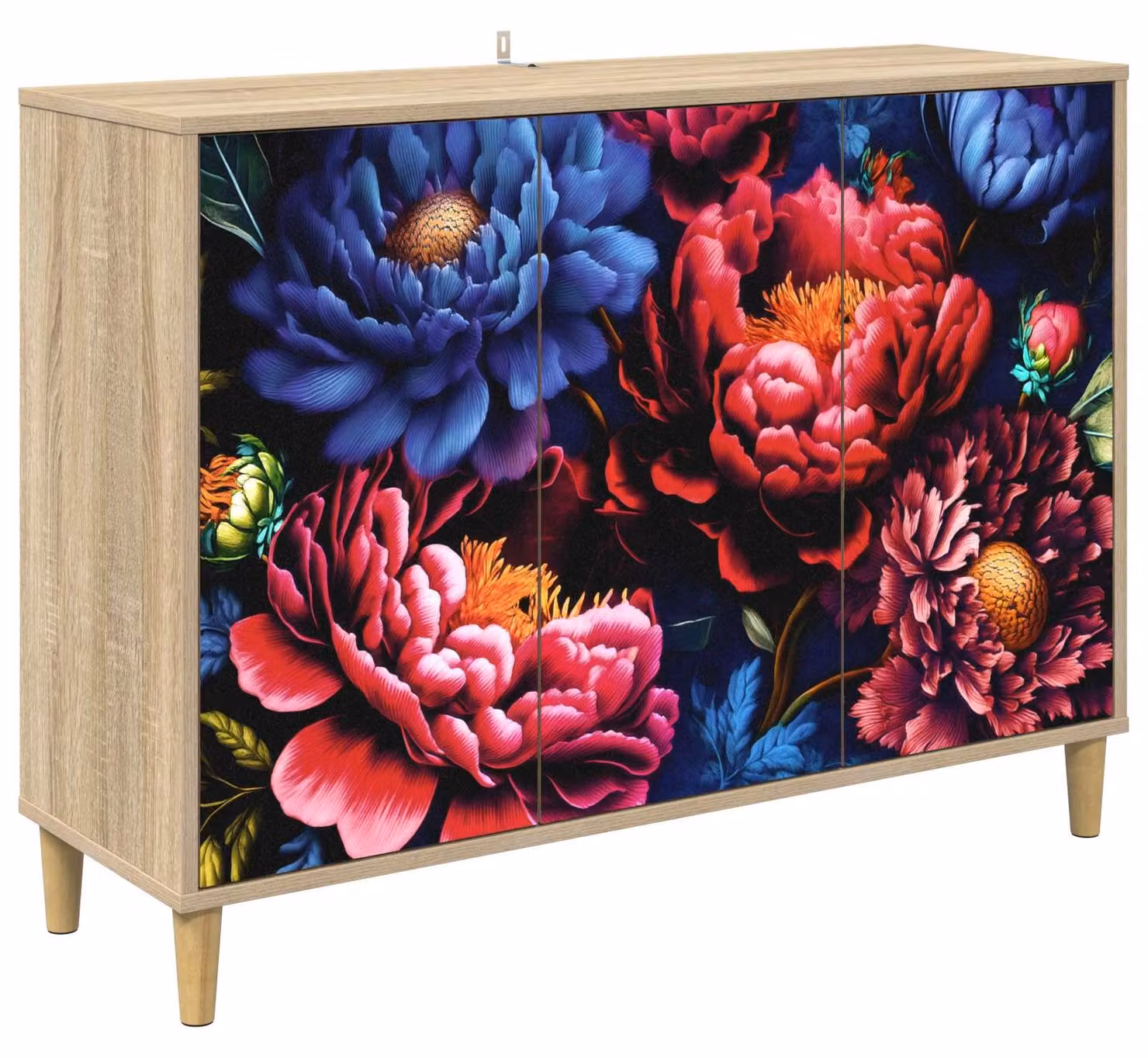 Mobile contenitore KIEL, finitura Sonoma, dimensioni 102 x 33 x 75 cm, realizzato in materiale composito di legno