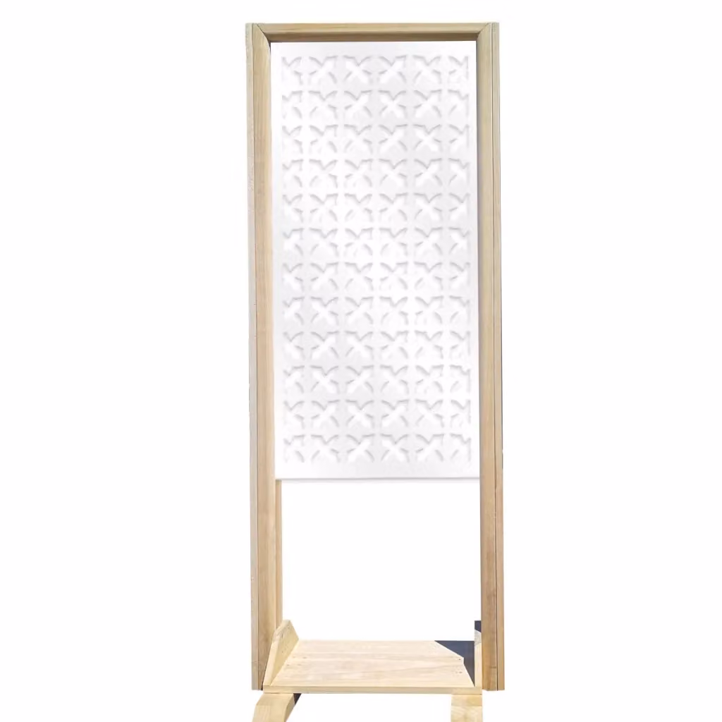 Signorbit Separè Paravento Modulabile in Legno e PVC Bianco H: 190 cm, L: 70 cm, P: 50 cm – 2