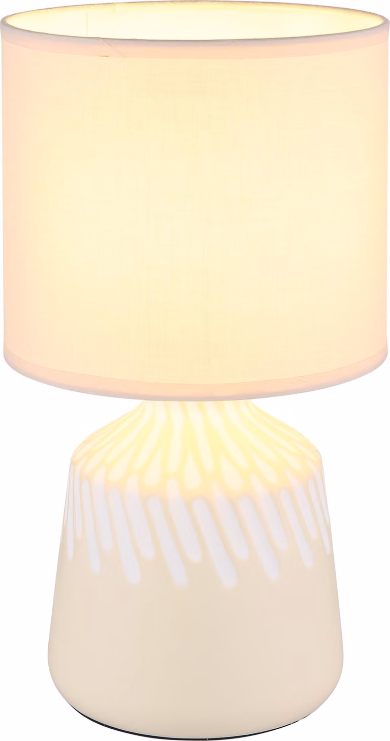 Lampada da tavolo, tessuto ceramico, color curry, H 31,5 cm