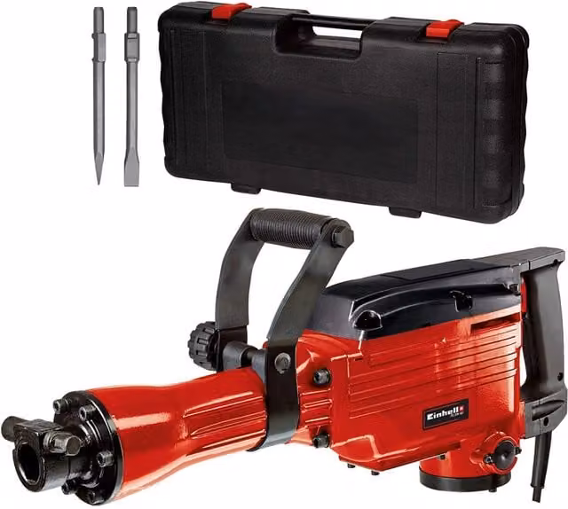 Martello Demolitore Pneumatico Einhell TC-DH 43 Rosso con Scalpello e Punta 1600W – 1