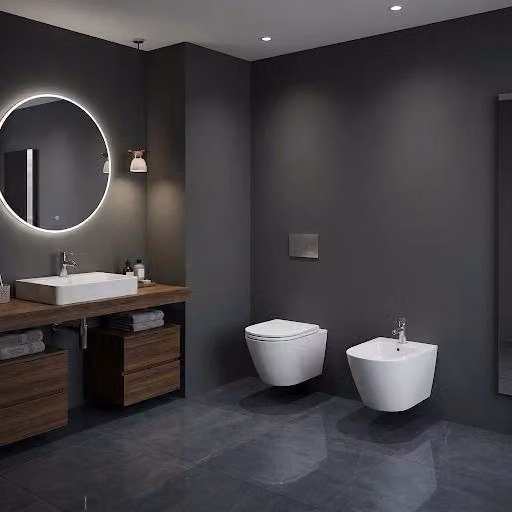 Set di sanitari sospesi Rak Ceramics Feeling in ceramica, vaso, bidet e copriwater soft-close, Bianco Opaco
