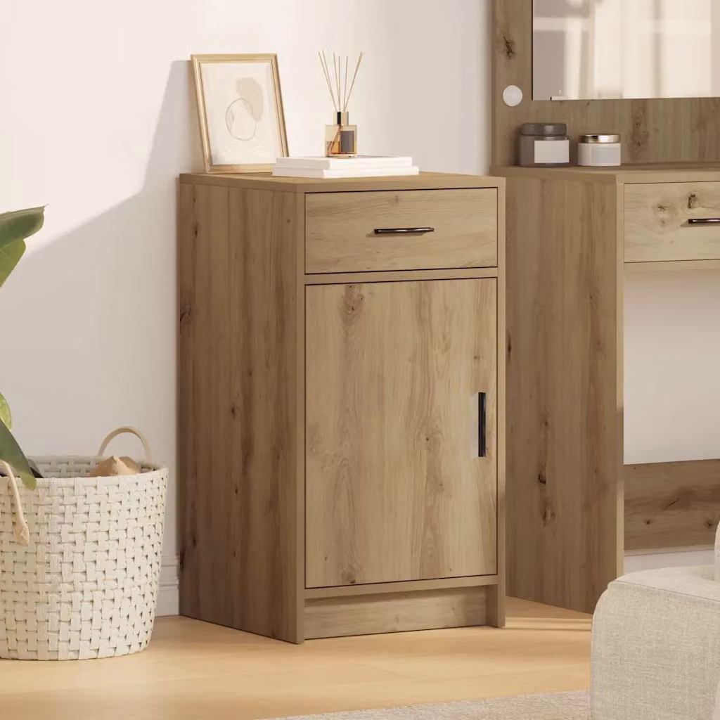 Credenza moderna vidaXL in legno color rovere marrone L: 40 cm, P: 40.5 cm, H: 75 cm