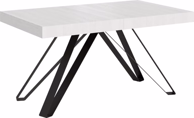ITYHOME - Tavolo allungabile 160/420X90 cm Terium bianco frassino gambe antracite