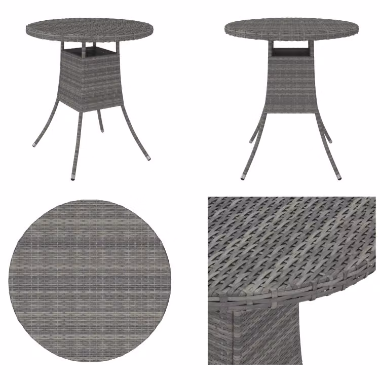 vidaXL Tavolo da giardino Grigio 70x70x73 cm Poly Rattan - Tavolo da giardino - Tavoli da giardino - Tavolo - Tavoli