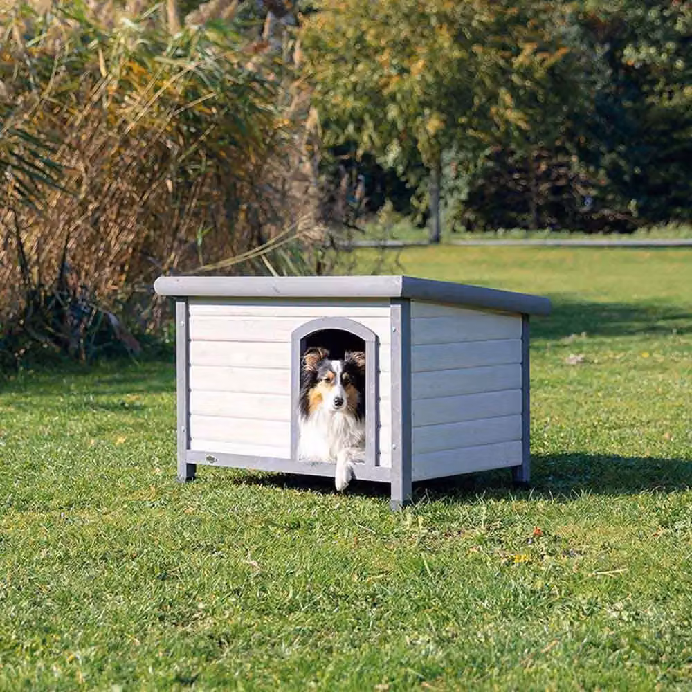 Cuccia per cani Trixie Natura con tetto piatto L 116 x 82 x 79 cm, grigio