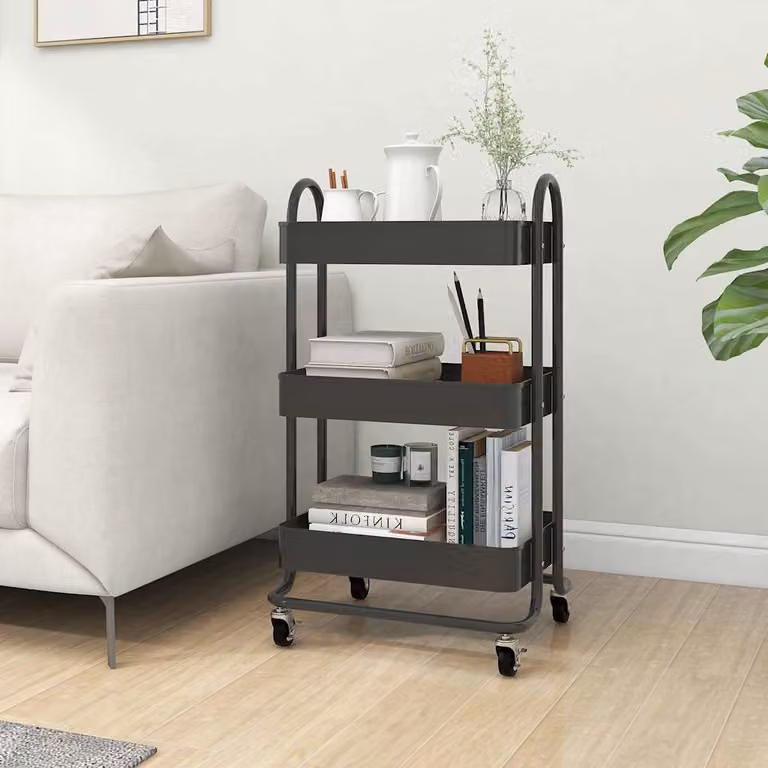 Carrello a 3 Livelli vidaXL in Acciaio Antracite L/P/H: 43 x 34 x 79 cm