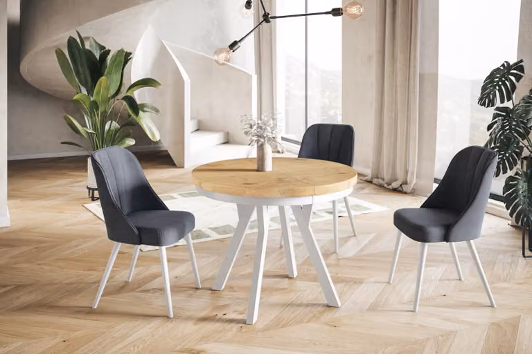 Alpi Moebel, Tavolo da Pranzo Evo, Tavolo per Mangiare Allungabile, Diametro da 80 - 130 cm, Lancelot