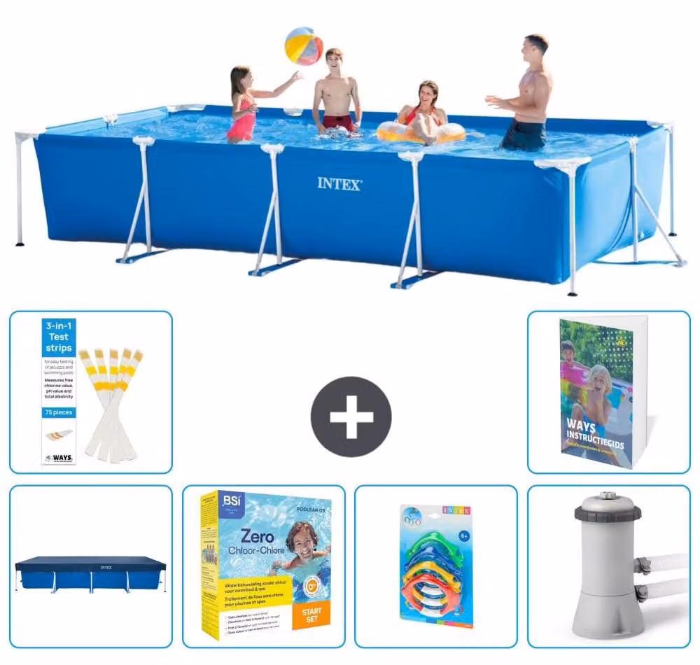Piscina fuori terra rettangolare - 450x220x84 cm - composta da 5 elementi, modello S57