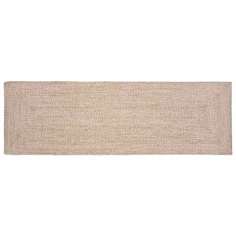 Tappeto da area moderno vidaXL in juta, bianco e beige, L 250 x P 80 cm