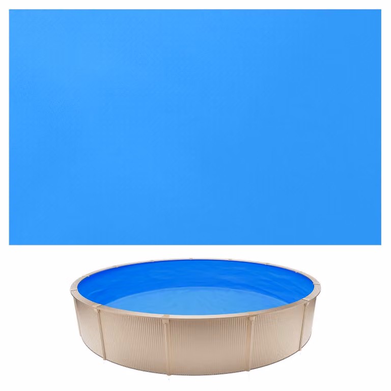 Rivestimento interno per piscina - Rivestimento di ricambio con giunti sovrapposti - Per diametro 3,5 m - Per pareti alte 90 cm - Spessore 0,6 mm - PVC resistente - Per piscine fuori terra - Blu