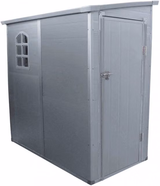 Casetta Box da Giardino Hause 111x191x194 h cm in Plastica Grigio chiaro