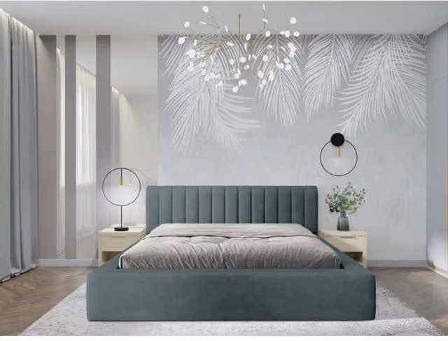 Lettino CERVIN Meublorama in velluto verde con rete sollevabile L/P/H: 200 x 140 x 86 cm – 1