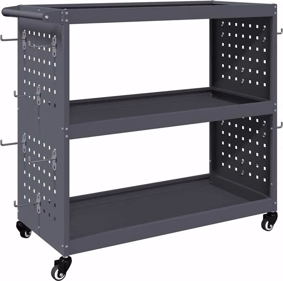 Carrello per Attrezzi con lo scaffale Antracite 75 x 35 x 73 cm