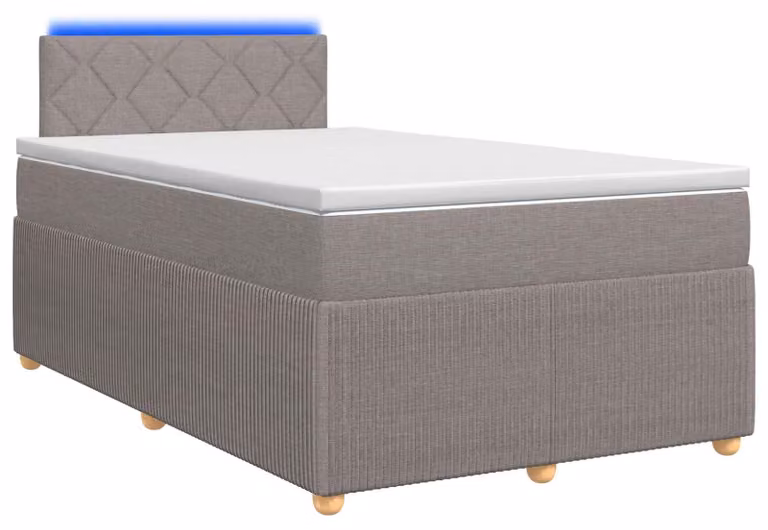 Letto a molle con materasso Taupe 120 x 190 cm in tessuto