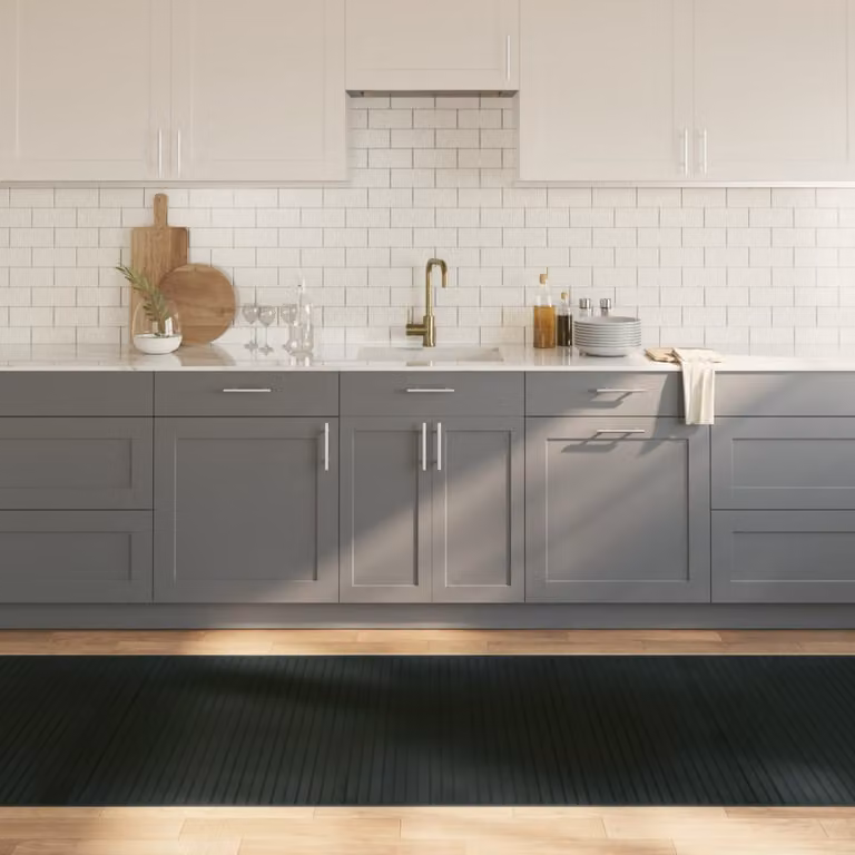 vidaXL Tappeto Rettangolare Moderno Grigio in Bambù e Polipropilene Antiscivolo L: 500 cm, P: 100 cm