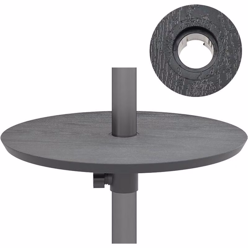 Tavolino regolabile con foro per ombrellone, modello TAN12727, 50 x 50 x 10,5 cm, colore nero