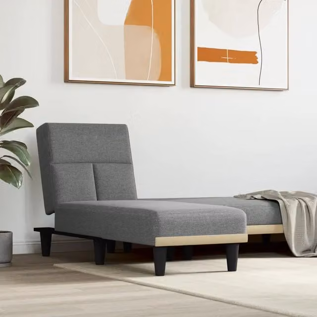 Chaise Longue in Tessuto Grigio Scuro 352817