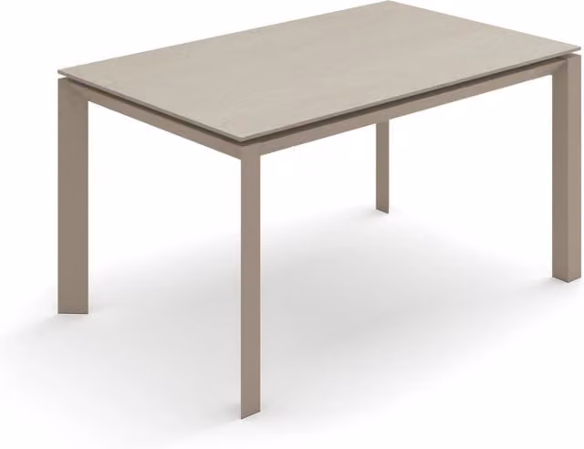 Tavolo da pranzo allungabile Account 24 GIORDANOSHOP con top in ceramica color sabbia e struttura in MDF, L/P/H: 90 x 140/220 x 75 cm