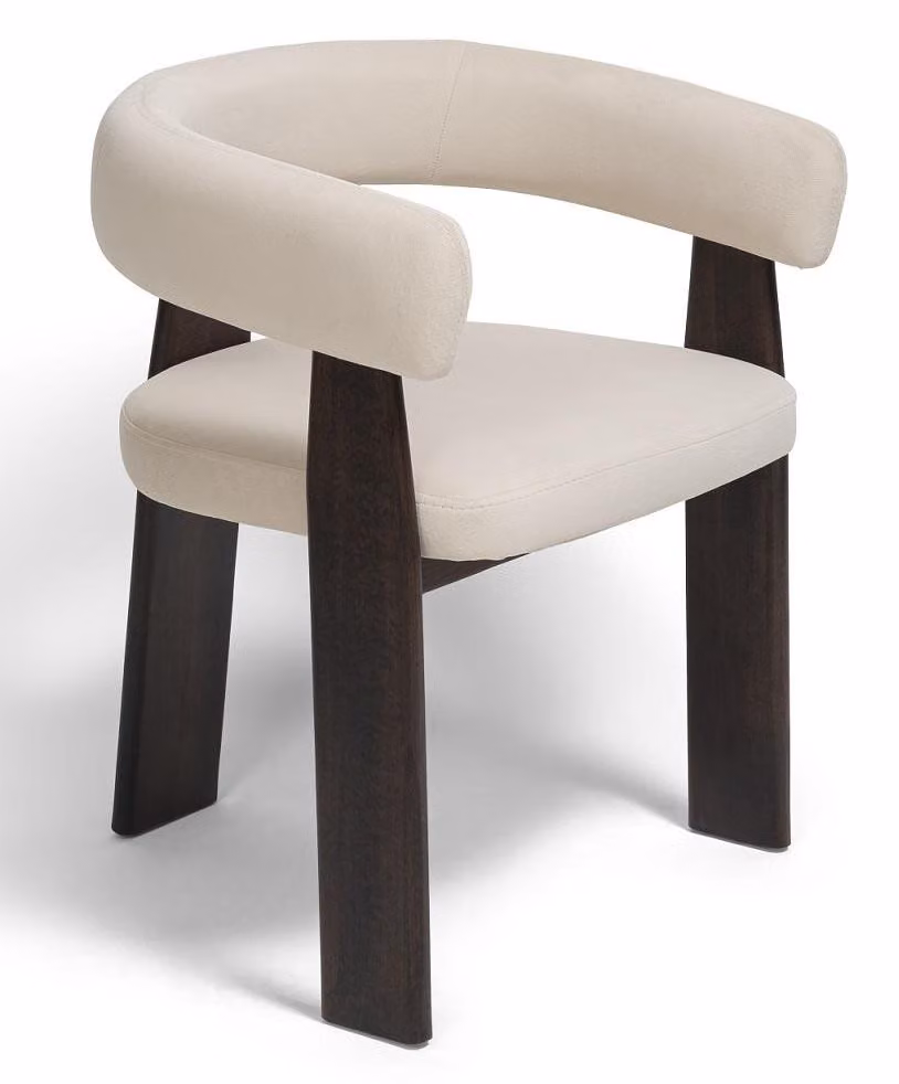 Sedia dal design moderno, bianca, in pelle e legno, comoda, esteticamente piacevole e confortevole