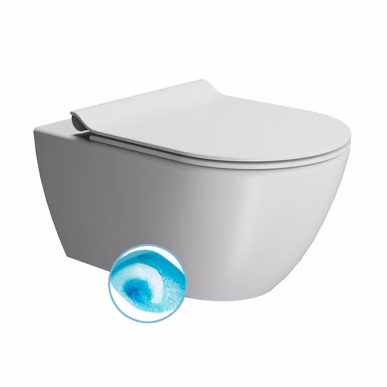 Sapho GSI Color Elements - WC a parete Pura, con sciacquone a gorgogliamento, bianco doppio opaco 881509