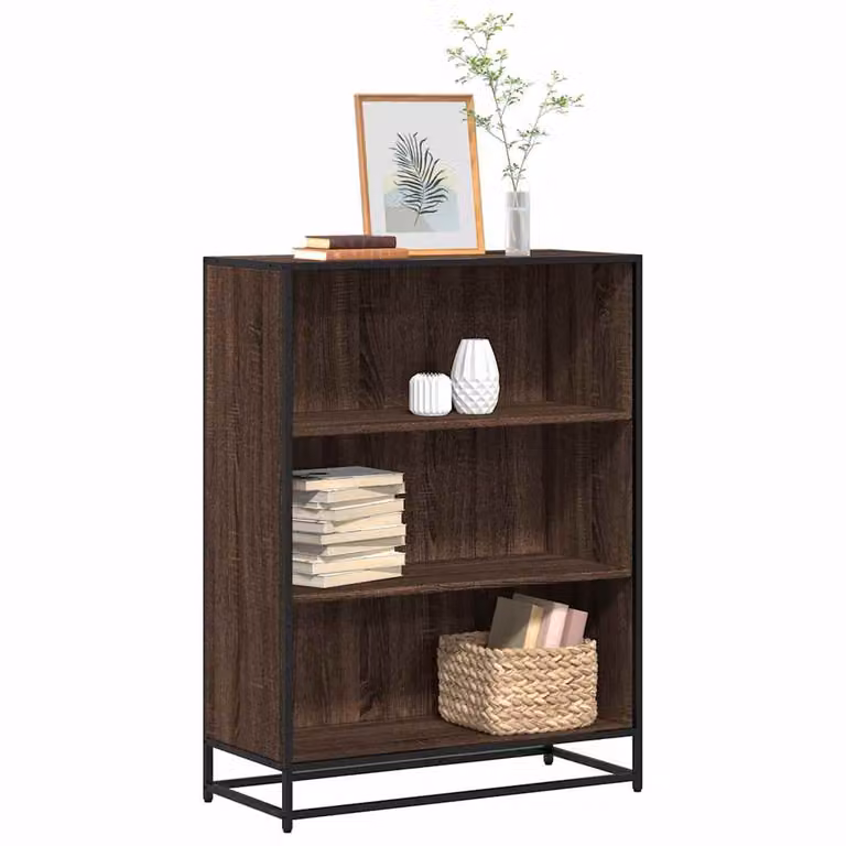 Libreria Industrial in Legno e Metallo vidaXL, Colore Marrone, L 80,5 cm x P 35 cm x H 107,5 cm