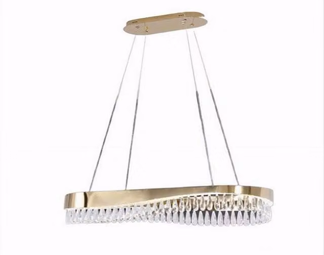 Trade Shop - Lampadario Led A Sospensione Oro 45w Con Cristalli Contemporaneo Luce Fredda B77 -