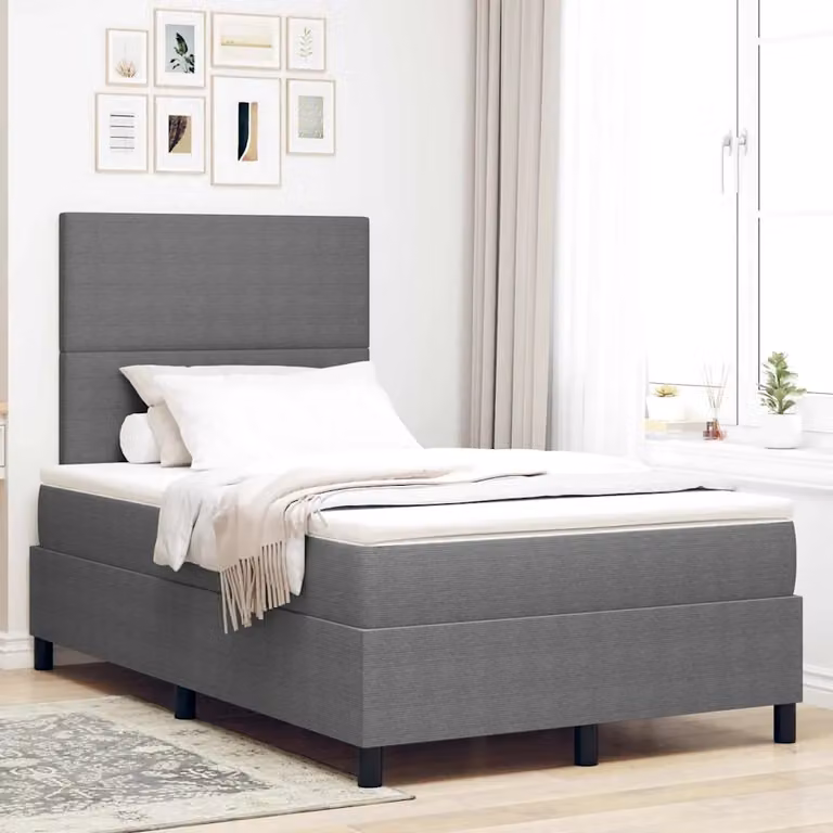 Letto Ibrido Moderno vidaXL con Illuminazione LED Sotto il Letto Grigio e Bianco L: 120 cm, P: 200 cm, H: 193 cm