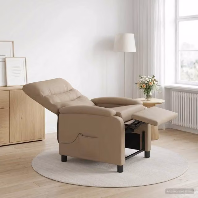 Divano Sedia-Poltrona Massaggiante Cappuccino Similpelle 682078