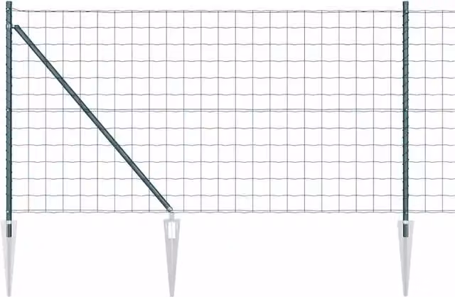 Recinzione da Giardino in Acciaio Verde con Posto Verde Design In H: 66 cm, L: 1 m, P: 25 m – 1